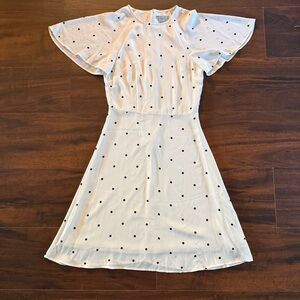H&M White Mini Dress with Black Polka Dots